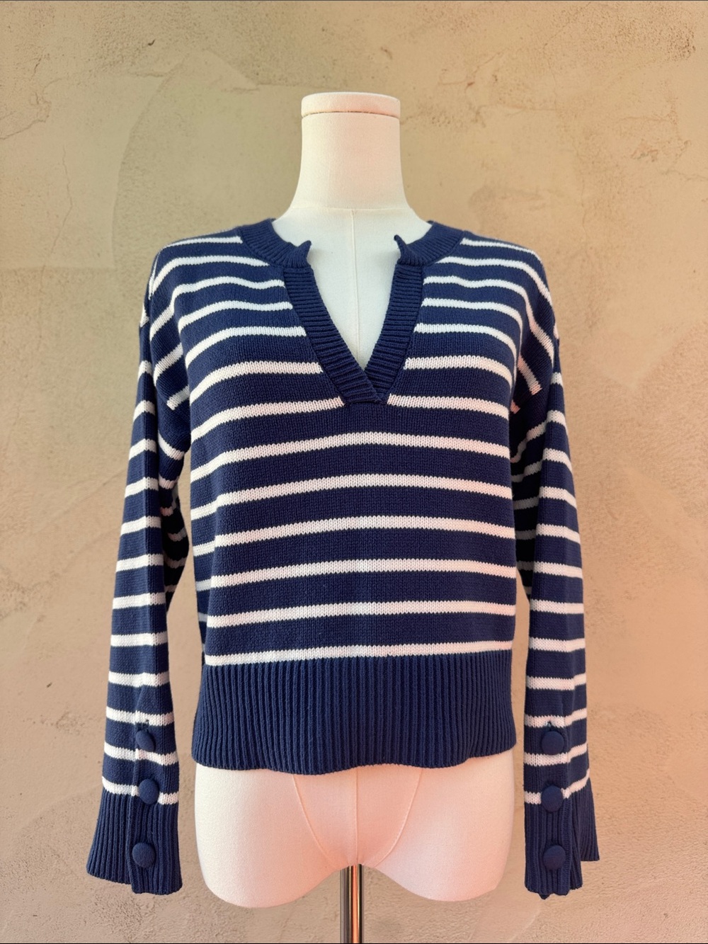 Kerri Rosenthal Sunshine Is a State of Mind Embroidered V-Neck Sweater Size XS - Picture 2 of 12
